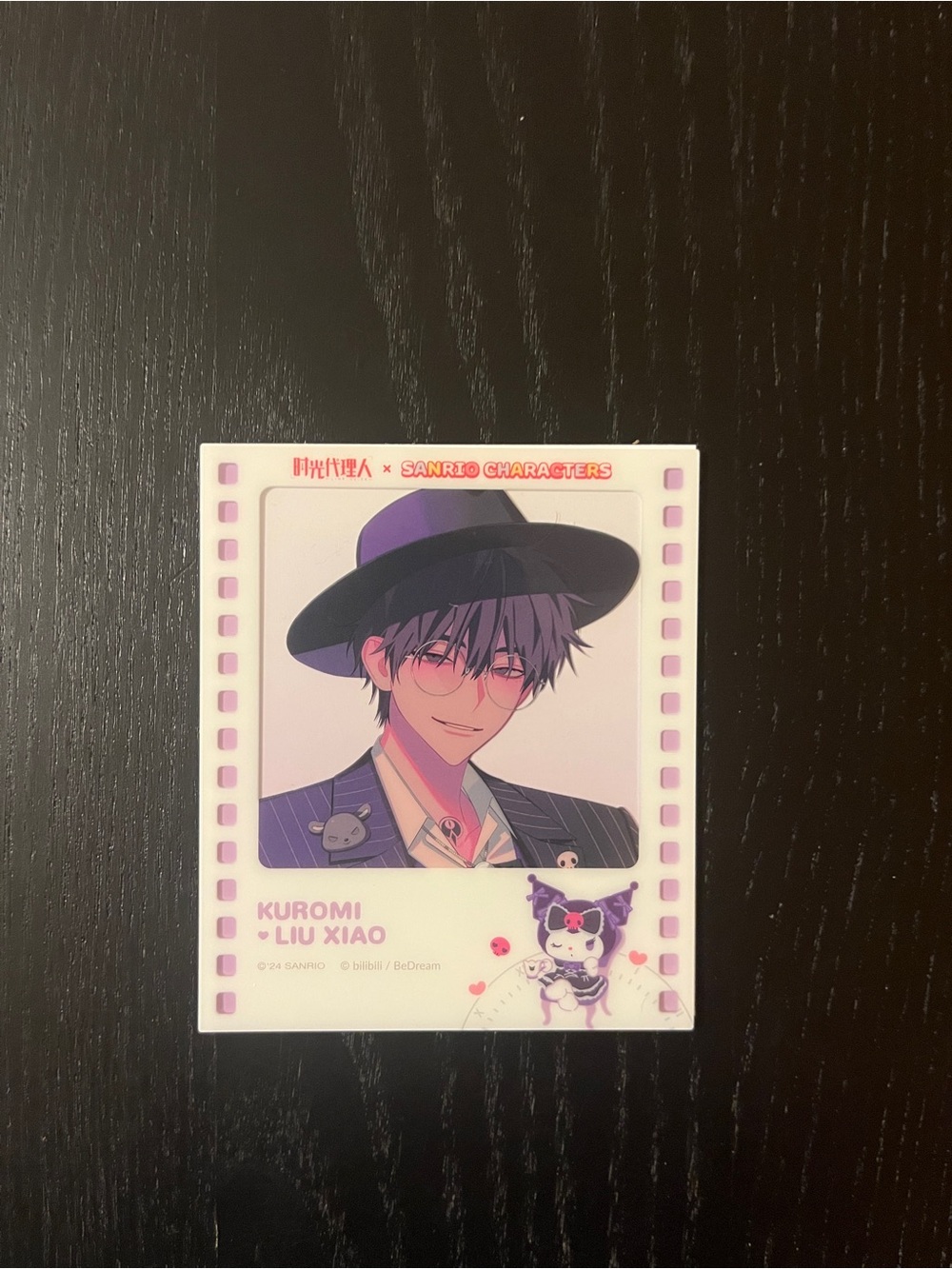 Sanrio x Link Click Kuromi Liu Xiao Acrylic Clear Photo Card Film 78x92mm